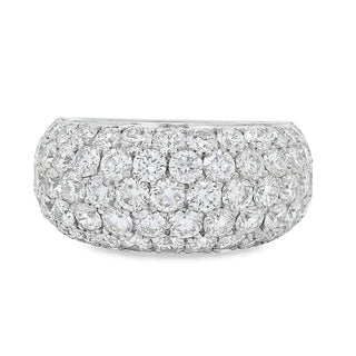 3.17ct Diamond Pave Set Domed Shaped Dress Ring in 18ct White Gold