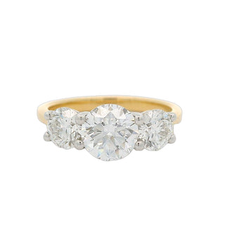 1.20ct D VVS2 Three Stone Round Brilliant Cut Diamond Ring in 18ct Yellow Gold