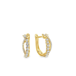 0.40ct Diamond Crossover Hoop Earrings in 18ct Yellow Gold