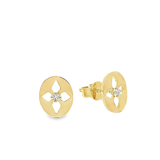 0.05ct Cutout Diamond Set Stud Earrings in 9ct Yellow Gold