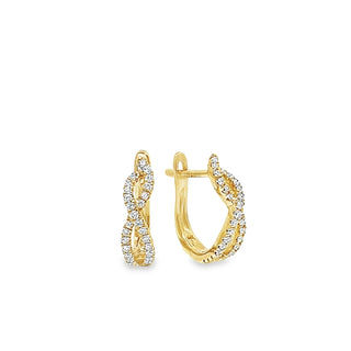 0.26ct Diamond Infinity Knot Hoop Earrings in 18ct Yellow Gold