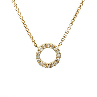 0.13ct Diamond Circle Necklet in 9ct Yellow Gold