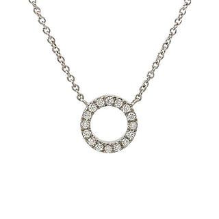 0.13ct Diamond Circle Necklet in 9ct White Gold