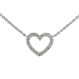 0.26ct Diamond Heart Necklet in 9ct White Gold