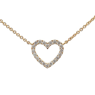 0.26ct Diamond Heart Necklet in 9ct Yellow Gold