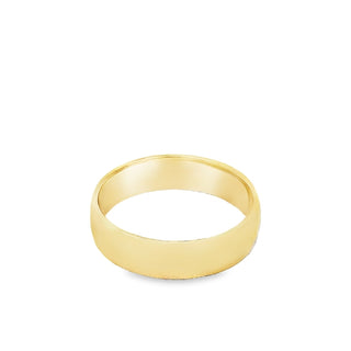 18ct Yellow Gold Gents 6mm Plain Wedding Ring