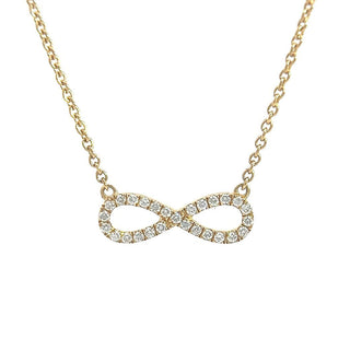 0.12ct Diamond Infinity Necklet in 9ct Yellow Gold