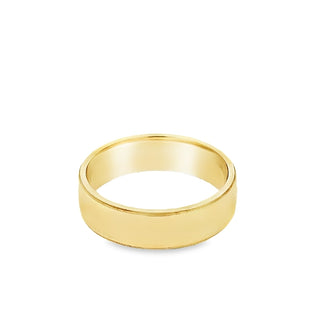 18ct Yellow Gold Gents 6mm Edged Wedding Ring