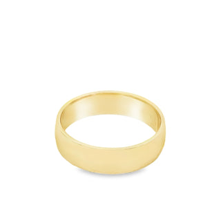 9ct Yellow Gold Gents 6mm Plain Wedding Ring