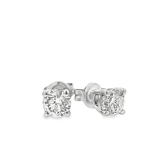 1.00ct Brilliant Cut Solitaire Diamond Stud Earrings in 18ct White Gold