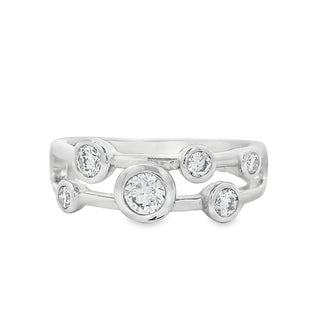 0.42ct Diamond Bezel Set 2 Row Dress Ring in Platinum