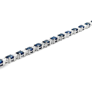 Sapphire and Diamond Line Bracelet in 18ct White Gold