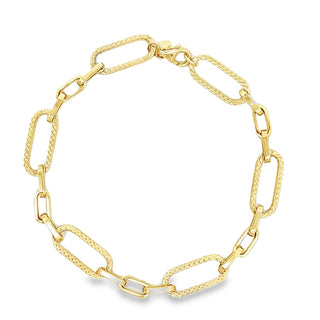 9ct Yellow Gold Paperclip Link Bracelet