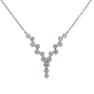 0.34ct Fancy Bezel Set Diamond Drop Necklet in 18ct White Gold