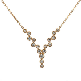 0.34ct Fancy Bezel Set Diamond Drop Necklet in 18ct Yellow Gold