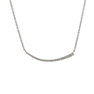 0.13ct Diamond Graduated Bar Necklet in 18ct White Gold