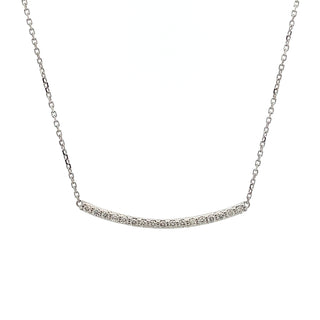 0.23ct Diamond Bar Necklet in 18ct White Gold