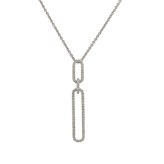 0.25ct Fancy Diamond Drop Pendant in 18ct White Gold on 9ct White Gold Trace Chain