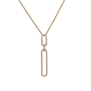 0.25ct Fancy Diamond Drop Pendant in 18ct Yellow Gold on 9ct Yellow Gold Trace Chain