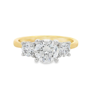 1.01ct E SI1 Brilliant Cut Three Stone Diamond Ring in 18ct Yellow Gold