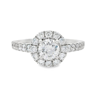 0.50ct E VS2 Brilliant Cut Halo Diamond Engagement Ring in 18ct White Gold