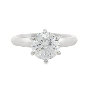 1.60ct Six Claw Brilliant Cut Solitaire Lab Grown Diamond Ring in Platinum