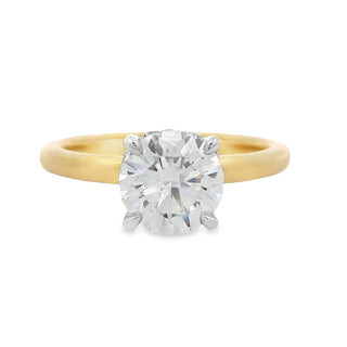 1.52ct Four Claw Brilliant Cut Solitaire Lab Grown Diamond Ring in 18ct Yellow Gold