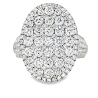 2.40ct Oval Shaped Cluster Diamond Dress Ring in 18ct White Gold