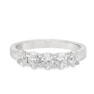 0.90ct Five Stone Oval Cut Diamond Eternity Ring in Platinum