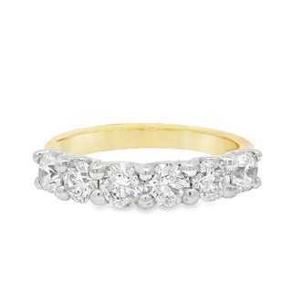 1.20ct Six Stone Round Brilliant Cut Diamond Eternity Ring in 18ct Yellow Gold