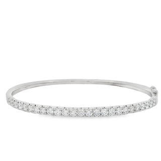 2.00ct Brilliant Cut Diamond Line Bangle in 14ct White Gold