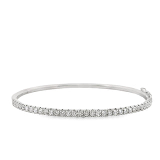 1.32ct Brilliant Cut Diamond Line Bangle in 14ct White Gold