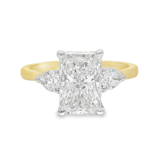 2.01ct Radiant Cut Solitaire Lab Grown Diamond Ring in 18ct Yellow Gold