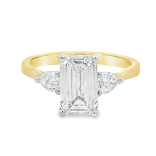 1.61ct Emerald Cut Solitaire Lab Grown Diamond Ring in 18ct Yellow Gold