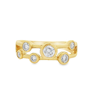 0.43ct Diamond Bezel Set 2 Row Dress Ring in 18ct Yellow Gold