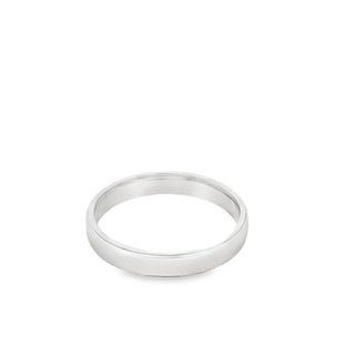 9ct White Gold Gents 4mm Edged Wedding Ring