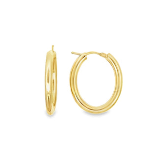 9ct Yellow Gold Large Oval Hoop Earrings